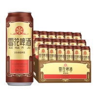 BEER 雪花 SNOWBEER BEER ）啤酒 经典沈阳老雪  醇香啤酒 500ml*18听整箱装