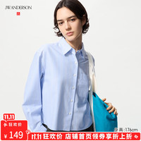 优衣库女装男装牛津纺箱型条纹衬衫/长袖合作款新款479975 483601 4