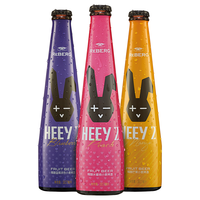 莱宝鲜啤（Reberg Beer）黑色兔子系列精酿啤酒果汁果啤 小麦果味女士酒307ml畅饮清爽口感 5口味5瓶装