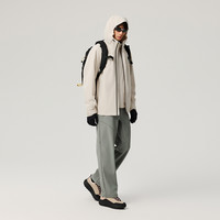 安踏水壳3.0三合一冲锋衣丨户外蓝色冲锋衣男防风防水夹克登山服 麦仁灰-1 S