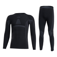 UTO 压缩速干衣男功能内衣滑雪登山户外运动保暖套装 黑灰色 XL