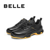 BeLLE 百丽 厚底健步鞋男25秋商场同款户外休闲运动鞋8VM01CM5 黑/黄