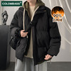Colombass假两件羽绒服男2025冬季潮牌短款男士加厚宽松冬装外套 黑色(升级款) 绒子含量90% XL (180) (130-145斤)