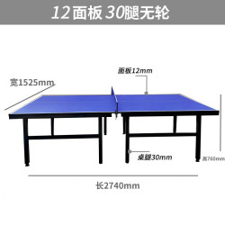 龙觇 室内折叠乒乓球桌 标准带轮 12mm30*30桌腿