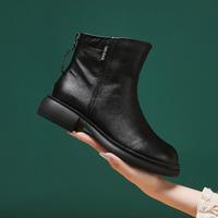 欧利萨斯 2025年秋季爆款英伦风瘦瘦靴子后拉链女靴子女鞋