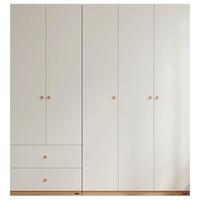 全友家居 简约奶油风衣柜组合家具卧室家用靠墙落地衣服柜子成品衣橱 长1.8m(三门+二门带抽)衣柜