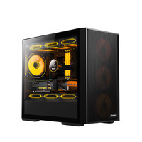 EVESKY航嘉暗夜猎手360M 玻璃侧透机箱 台式主机机箱 支持M-ATX主板/360水冷/卡扣式快拆侧板 暗夜猎手360M-黑色【MATX/360水冷位】