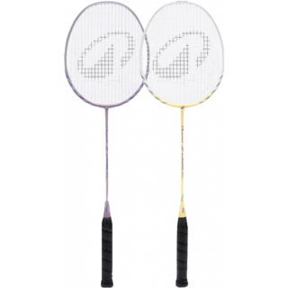 迪卡侬（DECATHLON）羽毛球拍套装羽毛拍碳素复合球拍耐打入门初学者 BR190入门套拍 香芋紫/浅杏黄 均码