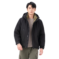 雪中飞2025冬羽绒服男女同款户外工装风冲锋外套保暖 黑色|8056 S /165/84A