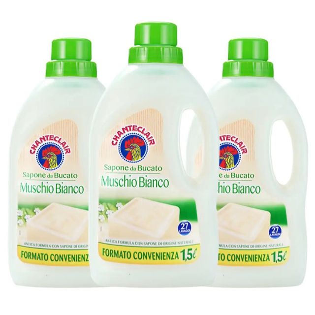 CHANTE CLAIR 大公鸡管家 洗衣液1500ml 白苔香型*3瓶