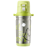 babycare 奇趣公仔儿童保温杯婴儿宝宝学饮杯吸管水杯水壶不锈钢-青500ml 双饮-青500ml