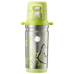 babycare 奇趣公仔儿童保温杯婴儿宝宝学饮杯吸管水杯水壶不锈钢-青500ml 双饮-青500ml