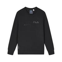 FILA 斐乐商务卫衣男简约通勤抗菌保暖打底上衣 正黑色-BK 190/108A/XXXL