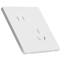 国际电工暗装奶油风86型开关插座墙壁5孔全屋套餐超薄哑光肤感无框大面板 斜五孔插座