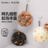 三利爱心海绵沐浴球高档不散超柔软起泡洗澡浴花成人洗澡 瞭山蓝