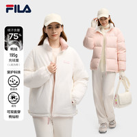 斐乐双面穿羽绒服|FILA 2025冬面包服保暖外套男休闲上衣 【双面穿】桃仙粉-PK/云菇白-WT 180/100A/XL