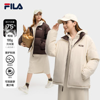 斐乐双面穿羽绒服|FILA 2025冬面包服保暖外套男休闲上衣 【双面穿】黄沙褐-BN/麦秆米色-BG 180/100A/XL