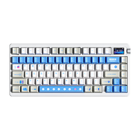 狼蛛（AULA）NOVA75 无线机械键盘电竞游戏旋钮客制化有线/蓝牙三模gasket结构全键热插拔办公10000mAh长续航 静逸蓝-【碧玉轴】三模10000mAh