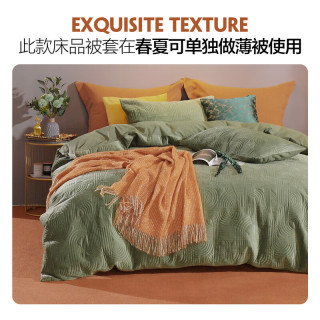 水星家紡 加厚暖絨夾棉牛奶絨四件套 萊恩 200*230cm