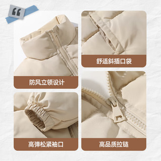 真维斯（Jeanswest）冬季棉服加厚保暖休闲立领男女同款面包服袄子防风纯色棉衣外套 黑#ZS纯色 2XL
