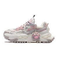 FILA FUSION 斐乐女鞋硬糖厚底休闲老爹鞋猫爪挂件运动鞋女 奶白/薄雾灰-GC 37.5