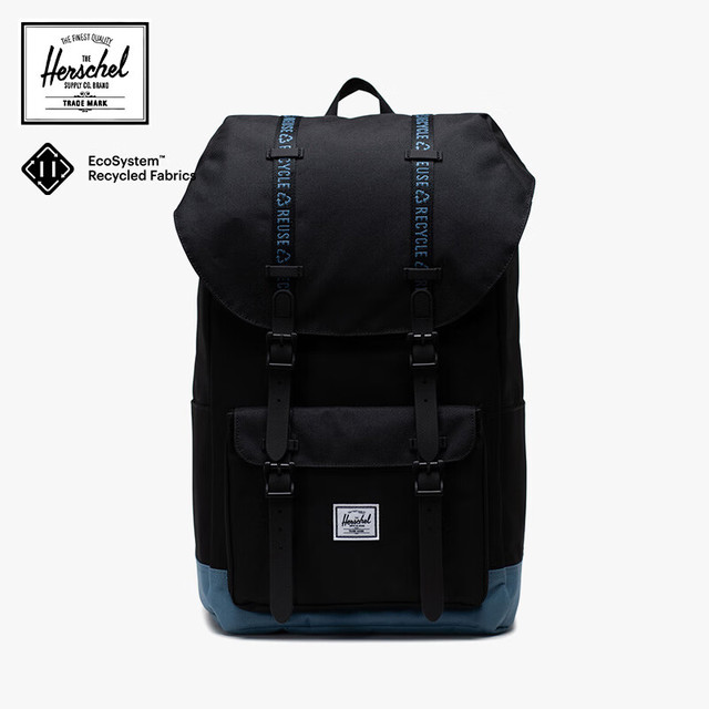 Herschel Supply 和行 Herschel Little America 赫行 25L双肩包 经典黑色/澎湃蓝
