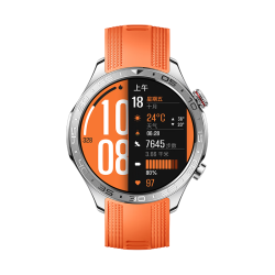 荣耀 5 Pro 智能手表 46.3mm 蓝牙版 橙色氟橡胶表带