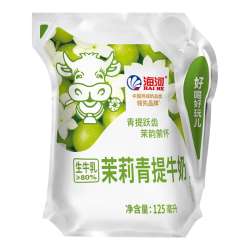 海河乳业 海河花色奶捏捏包包装风味奶天津中华 茉莉青提味125ml*12袋