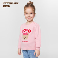 PawinPaw【商场同款】卡通小熊童装25年冬季新款女宝宝圆领毛衣 Pink粉色/25