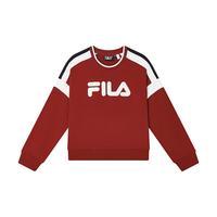 FILA 斐乐官方女子套头卫衣2024冬新款休闲撞色LOGO针织长袖上衣
