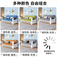 耀沉【24小时】折叠沙发床两用小户型客厅双人多功能沙发床可储物 灰色麻布(舒适款)必选颜色 宽1.5米长1.93米(8cm海绵)