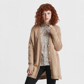 AIGLE 艾高 秋冬闊型美拉德風(fēng)羊毛羊駝戶外針織開衫