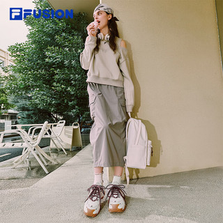 FILA FUSION斐乐潮牌硬糖奶茶|女款厚底增高休闲运动老爹鞋 【霸气杨梅】雪白/雨雾灰w 37.5