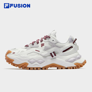 FILA FUSION斐乐潮牌硬糖奶茶|女款厚底增高休闲运动老爹鞋 【霸气杨梅】雪白/雨雾灰w 37.5