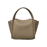 MK包包女士2025时尚斜挎包女包真牛皮菜篮子水桶包手提 大象灰