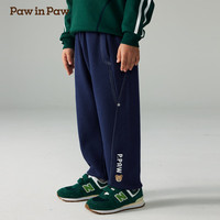 PawinPaw卡通小熊童装秋冬男童加绒针织裤休闲长裤百搭 Navy藏青色/59 150 cm