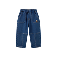 PawinPaw卡通小熊童装25年秋冬男宝宝休闲牛仔裤宽松舒适 Indigo牛仔蓝色/55 130