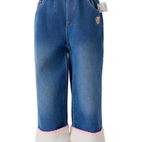 PawinPaw卡通小熊童装25年秋冬女宝牛仔裤宽松保暖百搭 Indigo牛仔蓝色/55 90