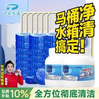 平安大通 栀子花香蓝泡泡24粒+马桶水箱清洁剂500g*2瓶马桶清洁+水箱清洁