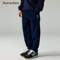 PawinPaw卡通小熊童装秋冬男童加绒针织裤休闲百搭长裤 Navy藏青色/59 110 cm