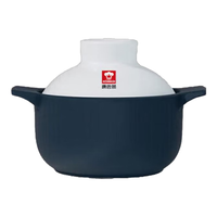 康巴赫海盐系列陶瓷煲家用煲汤焖饭中药煲耐高温加高锅沿防溢锁鲜砂锅 陶瓷煲3.8L(适合4-6人口）