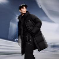波司登 男士中长款连帽轻量羽绒服