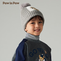 PawinPaw卡通小熊童装秋冬男女童毛线帽子保暖防风 Grey灰色/15 6岁以上,056