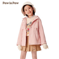 PawinPaw卡通小熊童装秋冬女童防风外套 Pink粉红色/25 140