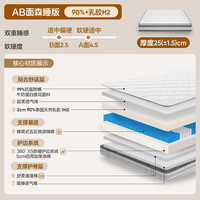 网易严选乳胶床垫AB面森睡软硬弹簧床垫1.5米席梦思双簧床垫 AB面双重睡感森睡款25cm（2cm泰国乳胶+2cm高密度海绵+5区轻音独袋弹簧） 120*200cm