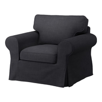 宜家（IKEA）EKTORP爱克托单人沙发扶手椅布艺可拆洗柔软坐感欧式 *煤黑色西拉利德扶手椅