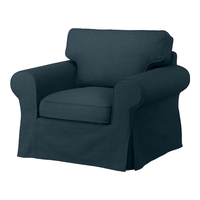 宜家（IKEA）EKTORP爱克托单人沙发扶手椅布艺可拆洗柔软坐感欧式 *深蓝色西拉利德扶手椅