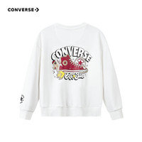 Converse匡威童装男童加绒卫衣2025冬季休闲运动百搭宽松英伦风打底衫 古典白CNVN-FW-J342 130 /64 【身高116-122cm】