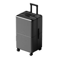 cece超大容量耐磨加厚结实行李箱女皮箱YKK拉链旅行箱男拉杆箱28 烟灰色【YKK双层防爆拉链+日本hinomoto静音轮+PC加厚板材】 24寸-PLUS方胖箱体-大幅扩容≈常规款26寸