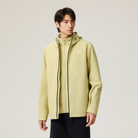 安踏水壳3.0三合一冲锋衣丨户外蓝色冲锋衣男防风防水夹克登山服 槐花黄绿-2 S